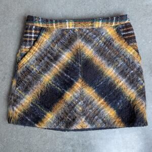 Urban Outfitters Wool Skirt Size Small Wool Blend Plaid Boho Grunge 2016 Y2K 90s